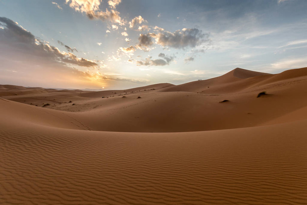 Пустеля Сахара, великий краєвид в Марокко - Фото, зображення