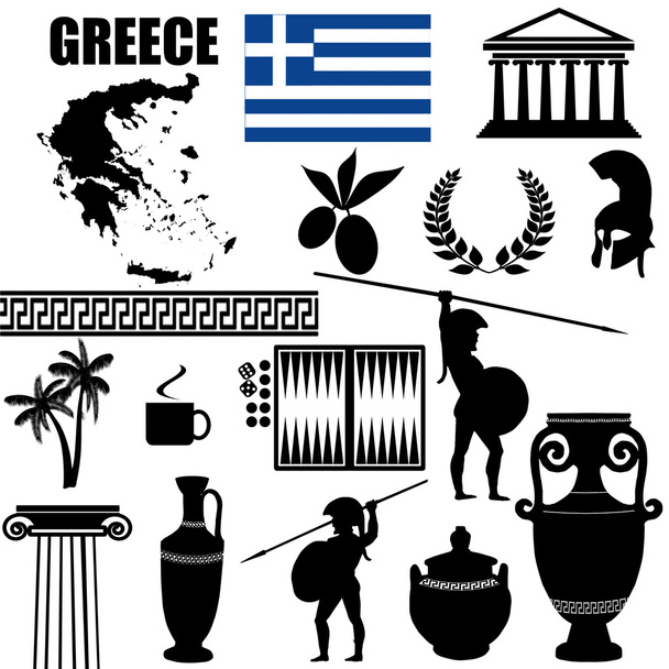 Símbolos tradicionais da Grécia
 - Vetor, Imagem