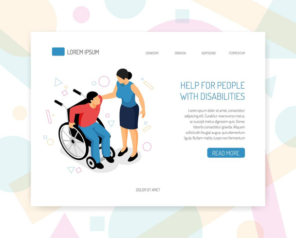 Mensen met een handicap webdesign  - Vector, afbeelding
