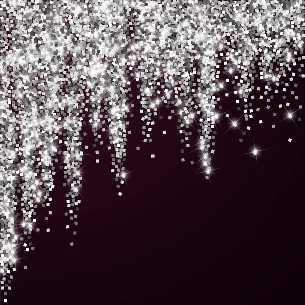 Sparkling silver luxury sparkling confetti. Scatte - Vector, Image