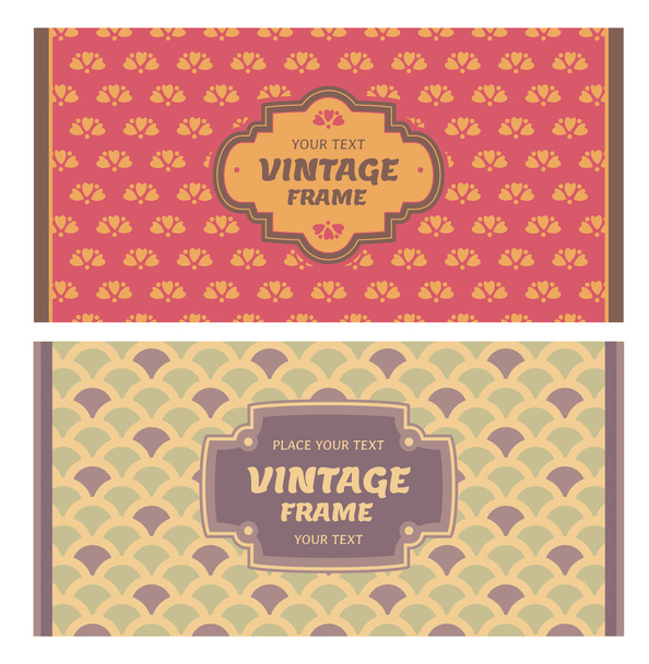 Set of card in retro style - Vettoriali, immagini