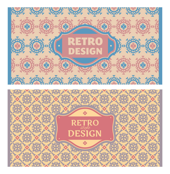 Set of card in retro style - Vector, afbeelding