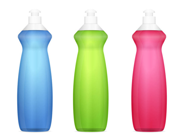 Detergent bottle set on a white background. - Vetor, Imagem
