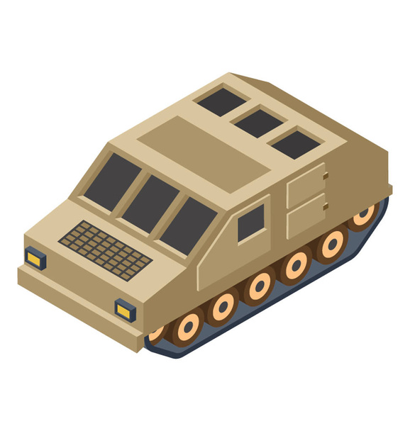 Isometric icon of military panzer - Vector, Imagen