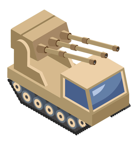 Isometric vector icon of panzer - Vector, Imagen