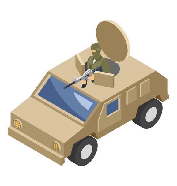 Isometric vector icon of cannon. - Vector, Imagen