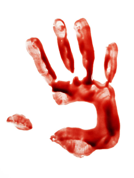 bloedige hand afdrukken - Foto, afbeelding