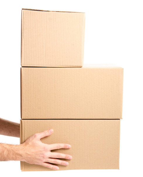 Boxes delivery in hand - Zdjęcie, obraz
