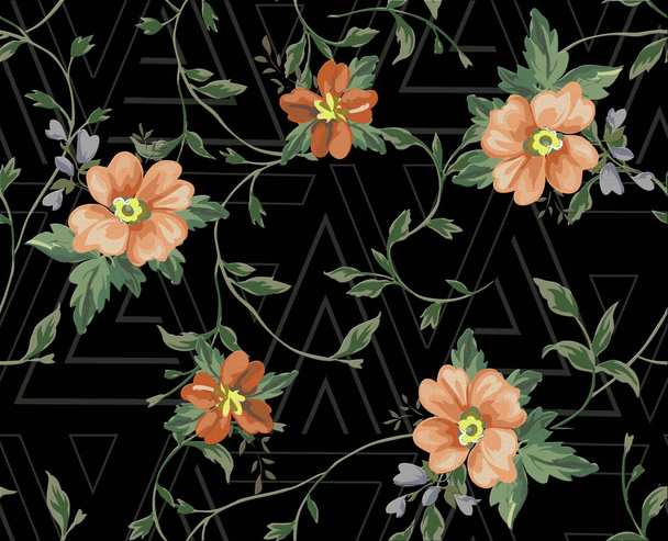 Aquarel bloemen ivy takken patroon - Foto, afbeelding