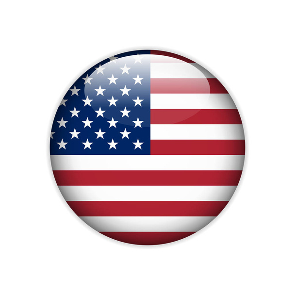 United States of America flag on button.  Vector - Vector, afbeelding