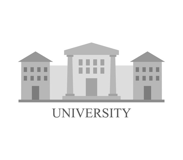 Universitätsgebäude-Symbol auf weißem Hintergrund - Vektor, Bild