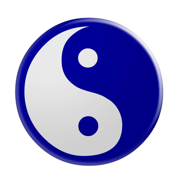 3d Blue Yin And Yang Symbol, illustration isolated - Photo, Image