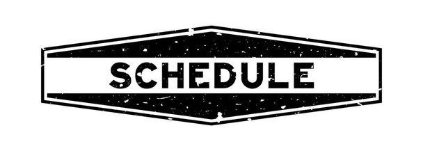 Grunge black schedule word hexagon rubber seal stamp on white background - Vector, Image
