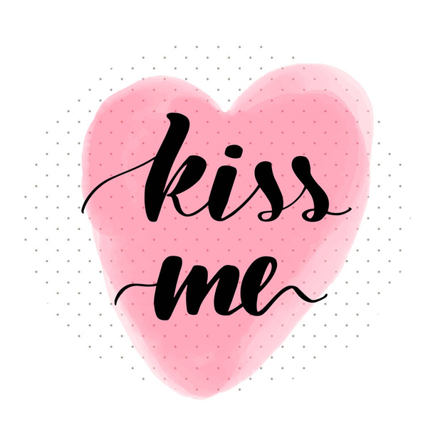 Lettering inscription kiss me. Valentine's - Vector, imagen