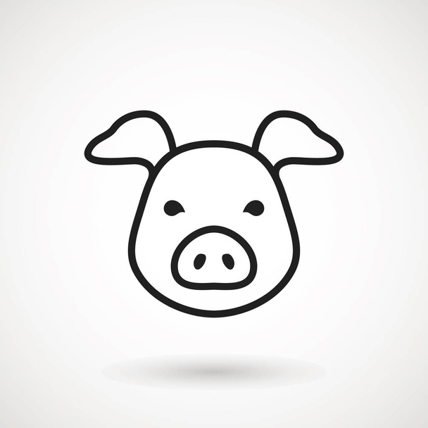 Pig line icon. logo Piglet face in outline style. Icon of Cartoon pig head. Chinese New Year 2019. Zodiac. Chinese traditional Design, decoration Vector illustration. - Vecteur, image