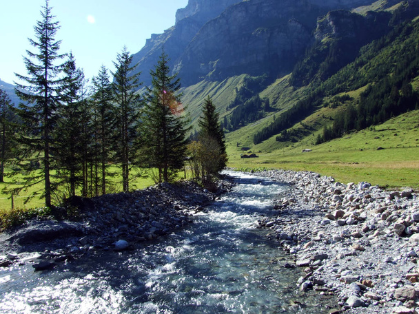 El arroyo Fatschbach en el hermoso valle alpino Urner Boden - Cantón de Uri, Suiza
 - Foto, imagen