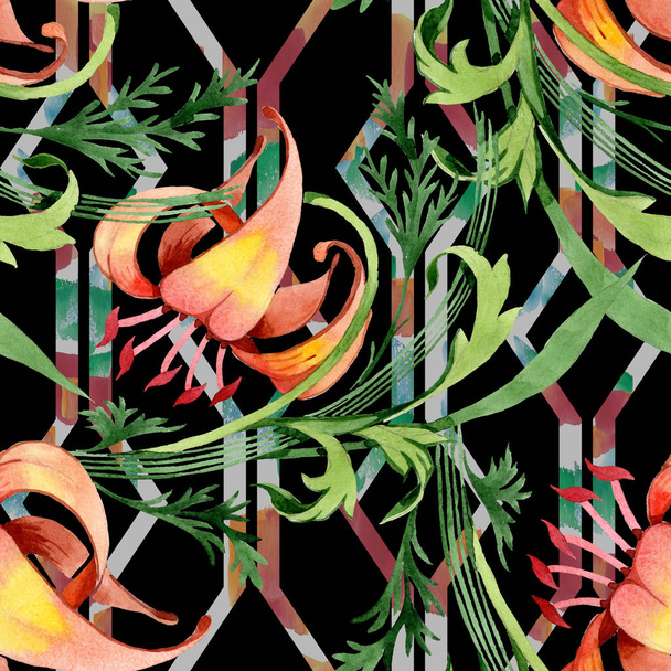 Ornement floral fleurs botaniques. Ensemble d'illustration de fond aquarelle. Modèle de fond sans couture
. - Photo, image