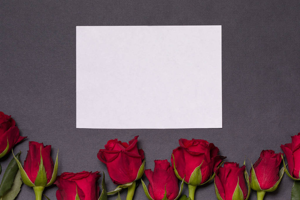 Valentines day background,seamless black background,red roses,white epmty note, free copy text space - Photo, Image