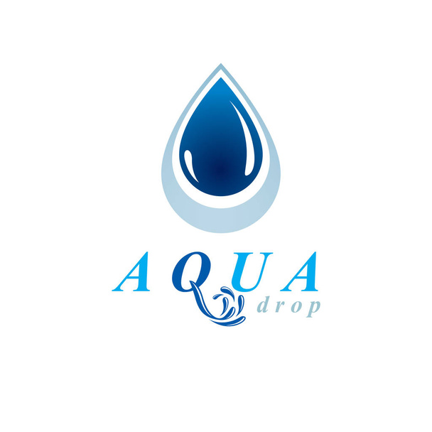 Emblema vectorial de diseño de agua mineral fresca para su uso como símbolo de diseño de marketing, concepto de convivencia humana y natural
 - Vector, imagen