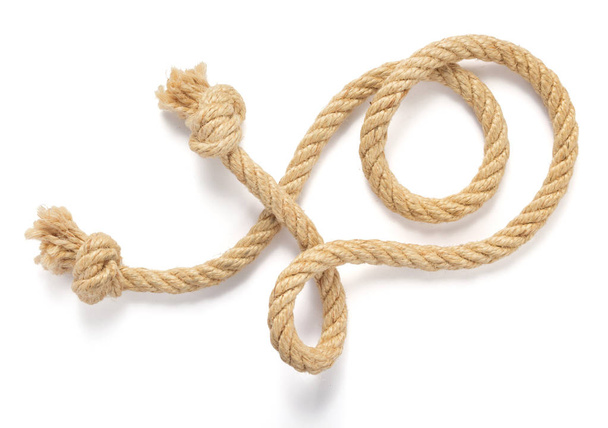 ship rope isolated on white background - 写真・画像