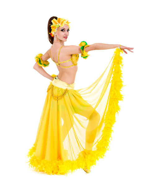 Beautiful carnival dancer woman posing - 写真・画像