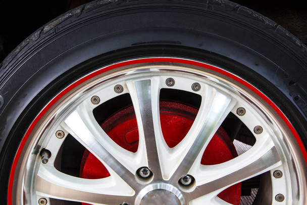 Close up of rims from a sport car - Photo, Image