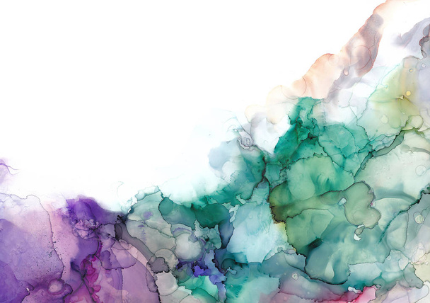 Alcohol inkt zee textuur. Vloeibare inkt abstracte achtergrond. kunst voor ontwerp - Foto, afbeelding