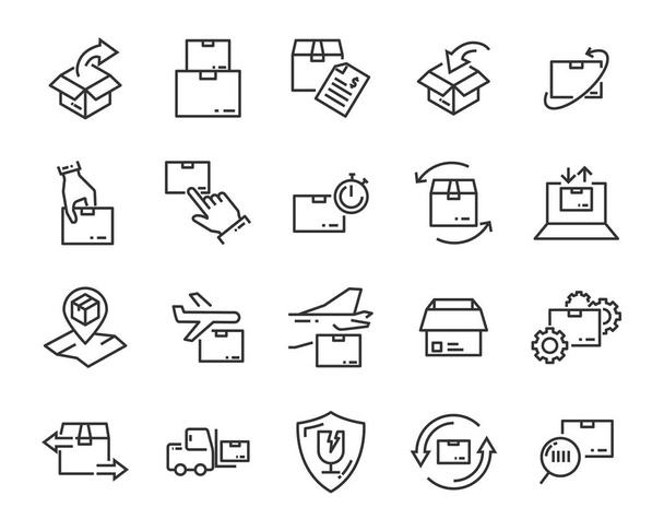 set of send icons, such as delivery, transport, mail, service - ベクター画像