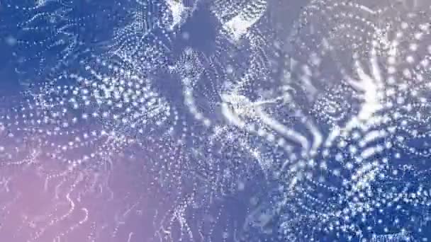 particelle bianche volano lentamente su uno sfondo azzurro. spazio astratto. rendering 3d
. - Filmati, video