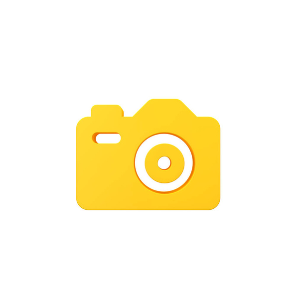 Fotocamera volumetrische 3d render pictogram van een afbeelding - Foto, afbeelding