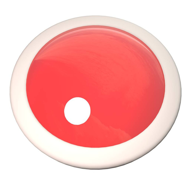 Empty button over white background, 3d rendering - Foto, Imagen