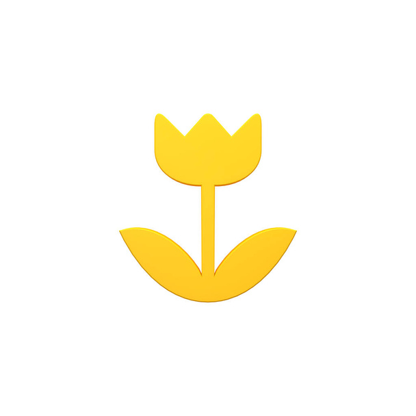 Tullip λουλούδι ογκομετρική 3d καθιστούν εικονίδιο εικόνας - Φωτογραφία, εικόνα