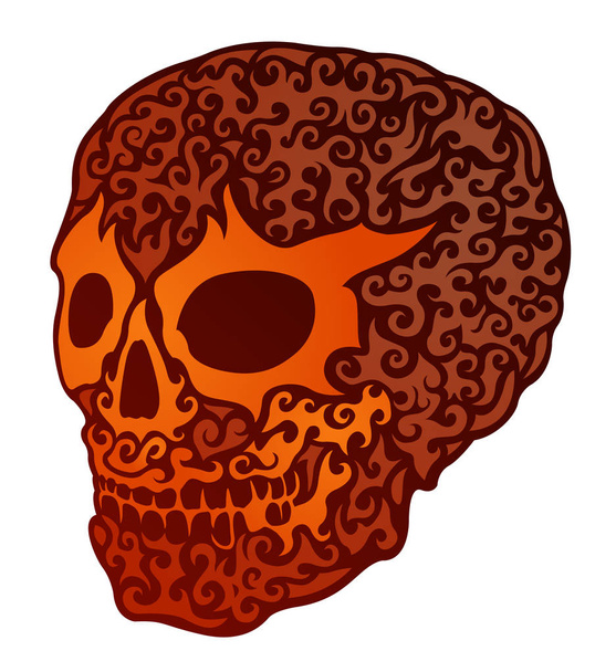 Bel art avec crâne rouge décoratif isolé
 - Vecteur, image