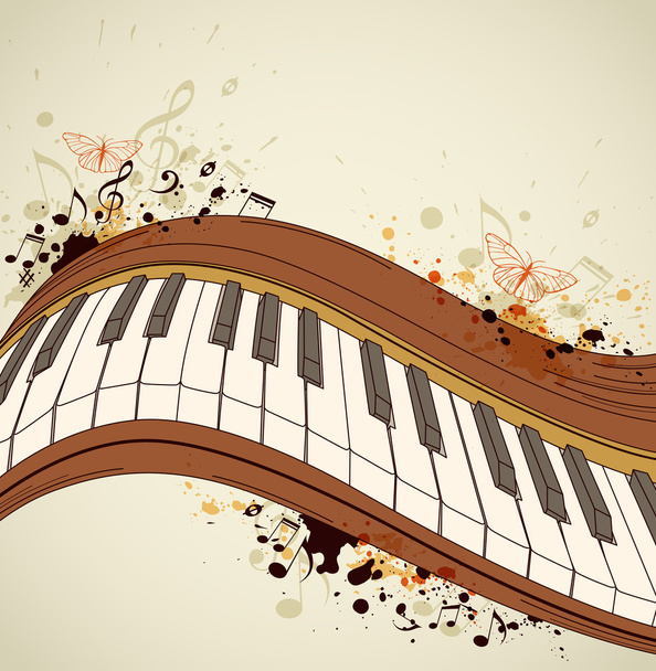 Piano and notes - Vector, Image