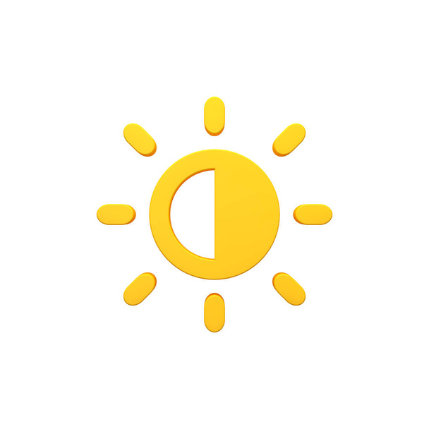 Sun poloviční objemové 3d vykreslení obrazu ikona - Fotografie, Obrázek