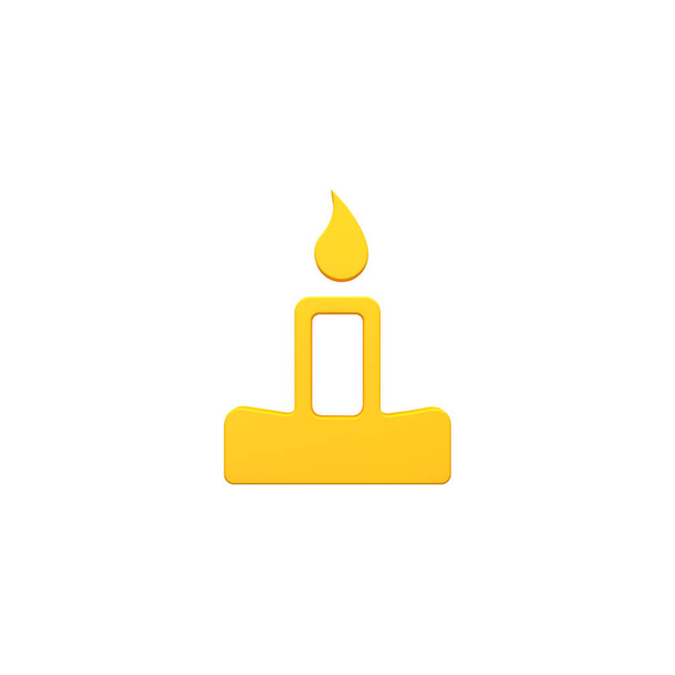 Candle flame volumetric 3d render image icon - 写真・画像