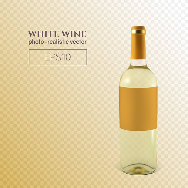 Фотореалістична пляшка білого вина на прозорому фоні
 - Вектор, зображення
