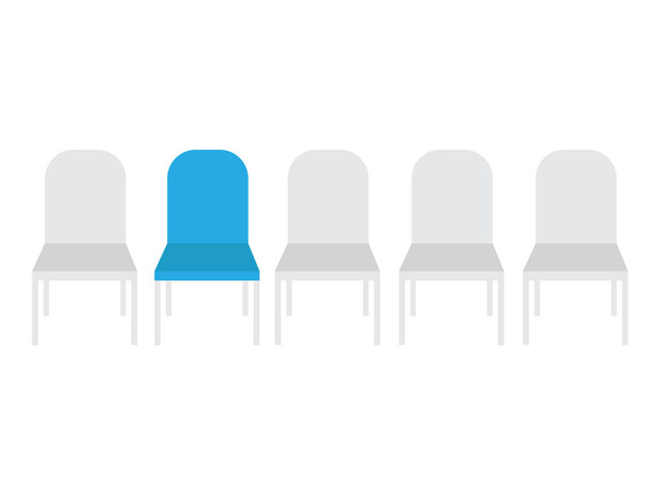 Vacant chairs vector. Job recruiting concept. Empty vacant place vacancy - Vector, Image
