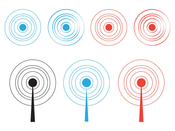 Ondas de señal circular. Señales de radio vectoriales de sonido o radar
 - Vector, Imagen
