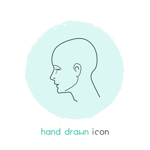 Emberi fej ikon vonal elemet. illusztráció: emberi fej ikon vonal elszigetelt tiszta háttér a web mozgatható app logo tervezés. - Fotó, kép