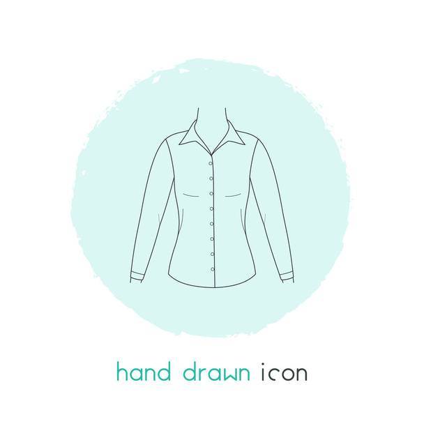 長袖シャツ アイコン ライン要素。ウェブ モバイル アプリのロゴ デザインのきれいな背景に分離されたシャツ アイコン長いスリーブ ラインのイラスト. - 写真・画像