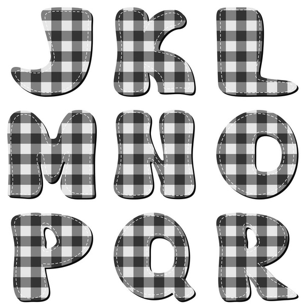 Sammelalbum-Alphabet auf weißem Hintergrund - Vektor, Bild