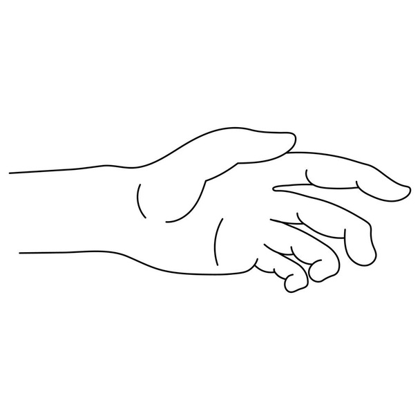 Допомагаючи рука значок у стилі структури ізольовані на білому тлі. Частина тіла символ. Векторні ілюстрації для вашого дизайну. - Вектор, зображення