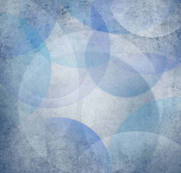Circles overlapping pattern on blue textured background - Photo, Image