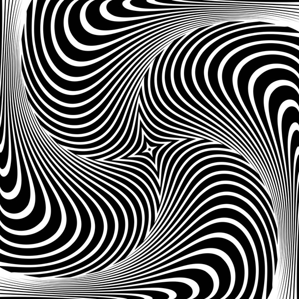 Abstract op-art design. Illusie van beweging van de vortex. Vector kunst. - Vector, afbeelding