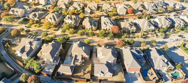 Panoramic top view row of single family houses in residential ar - Photo, Image