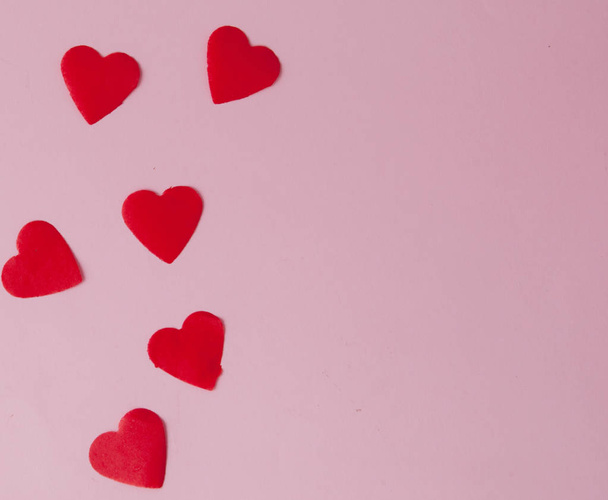 Hearts on pink backgrounds. Festive concept for Valentine's day, Mother's day or birthday. - 写真・画像