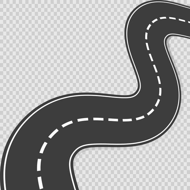 Curved road with white markings. Vector - Vector, Image