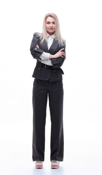 full-length portrait of young business woman - Fotó, kép