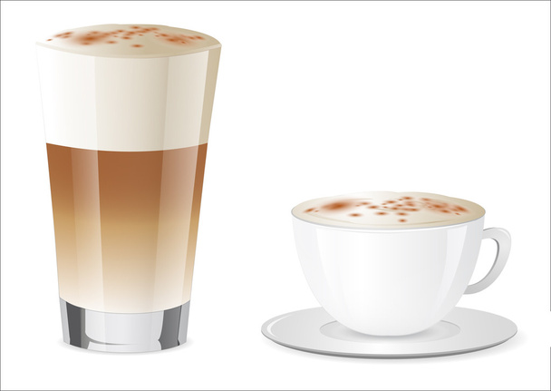 Latte macchiato a cappuccino - Vektor, obrázek